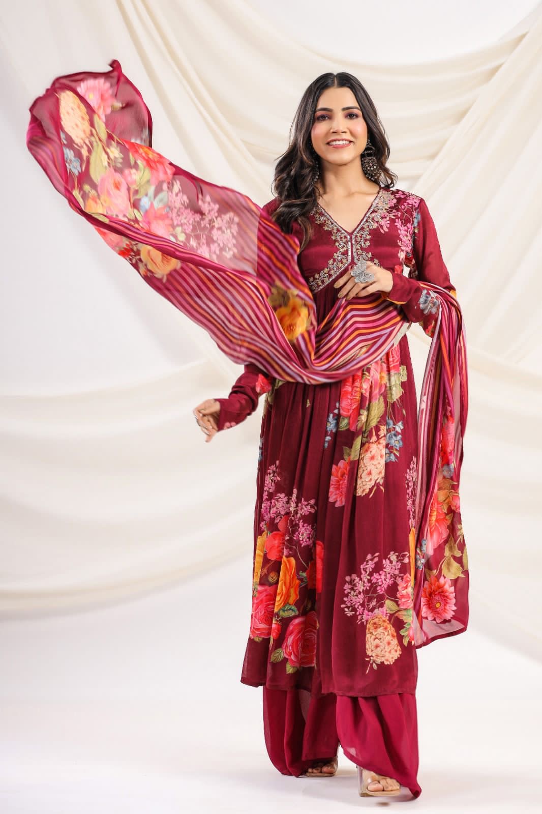 Alia Neck Chinon suit