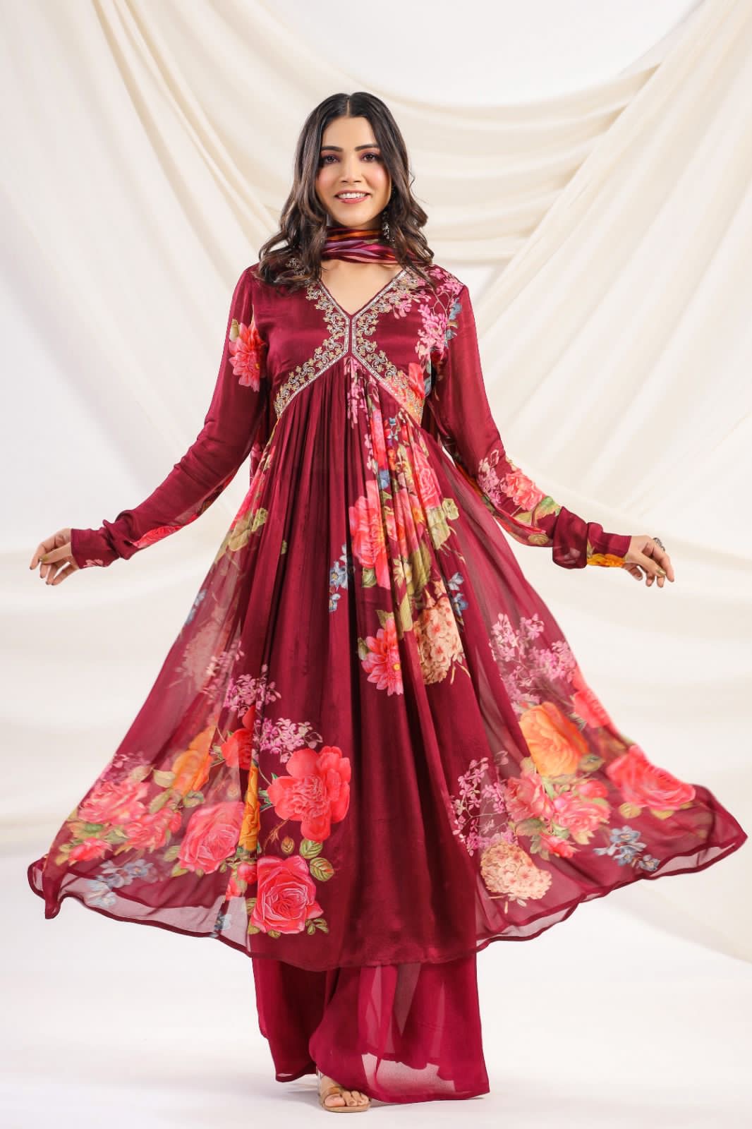 Alia Neck Chinon suit