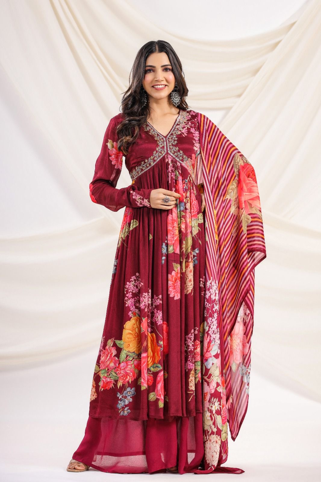 Alia Neck Chinon suit