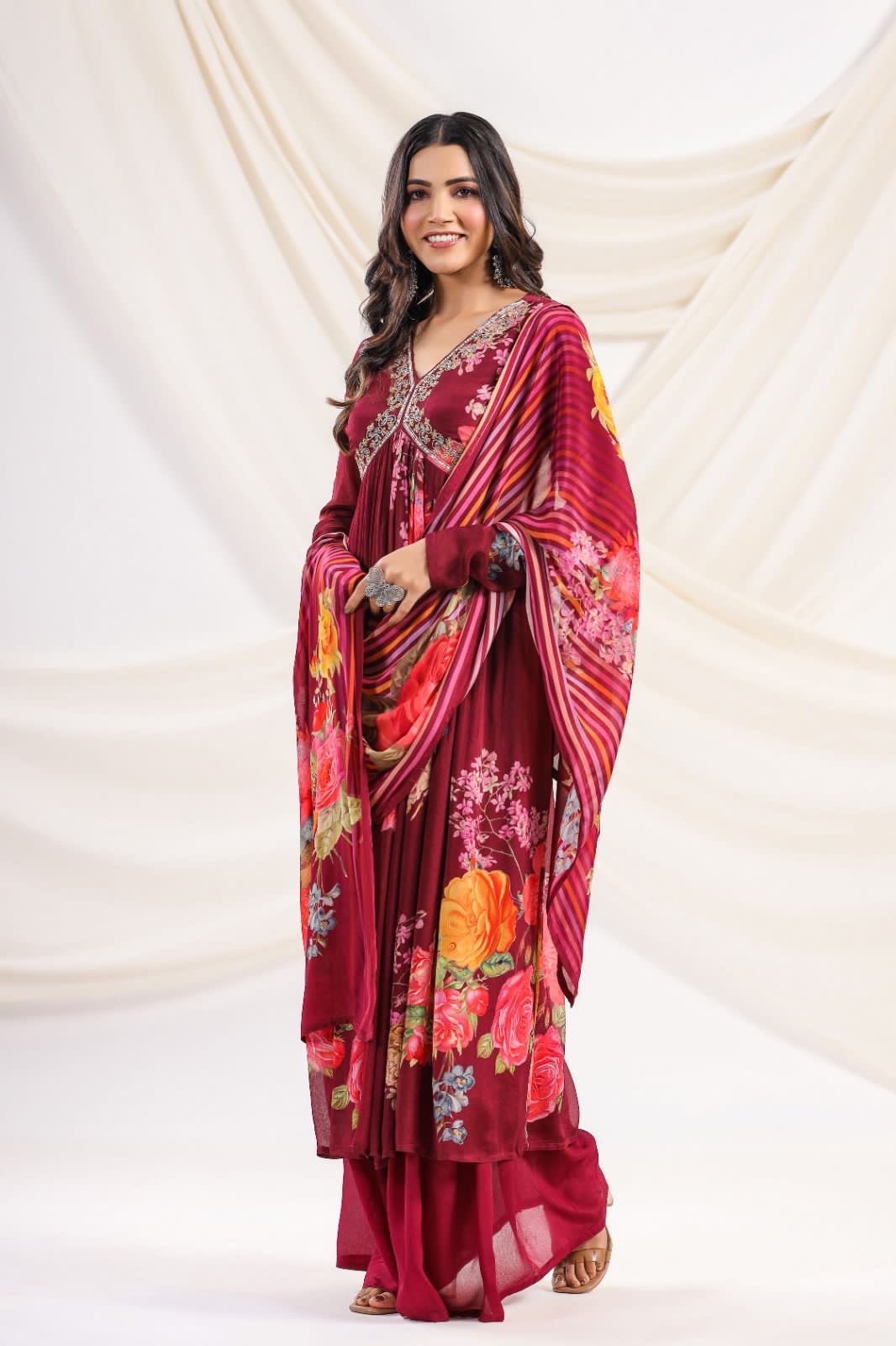 Alia Neck Chinon suit