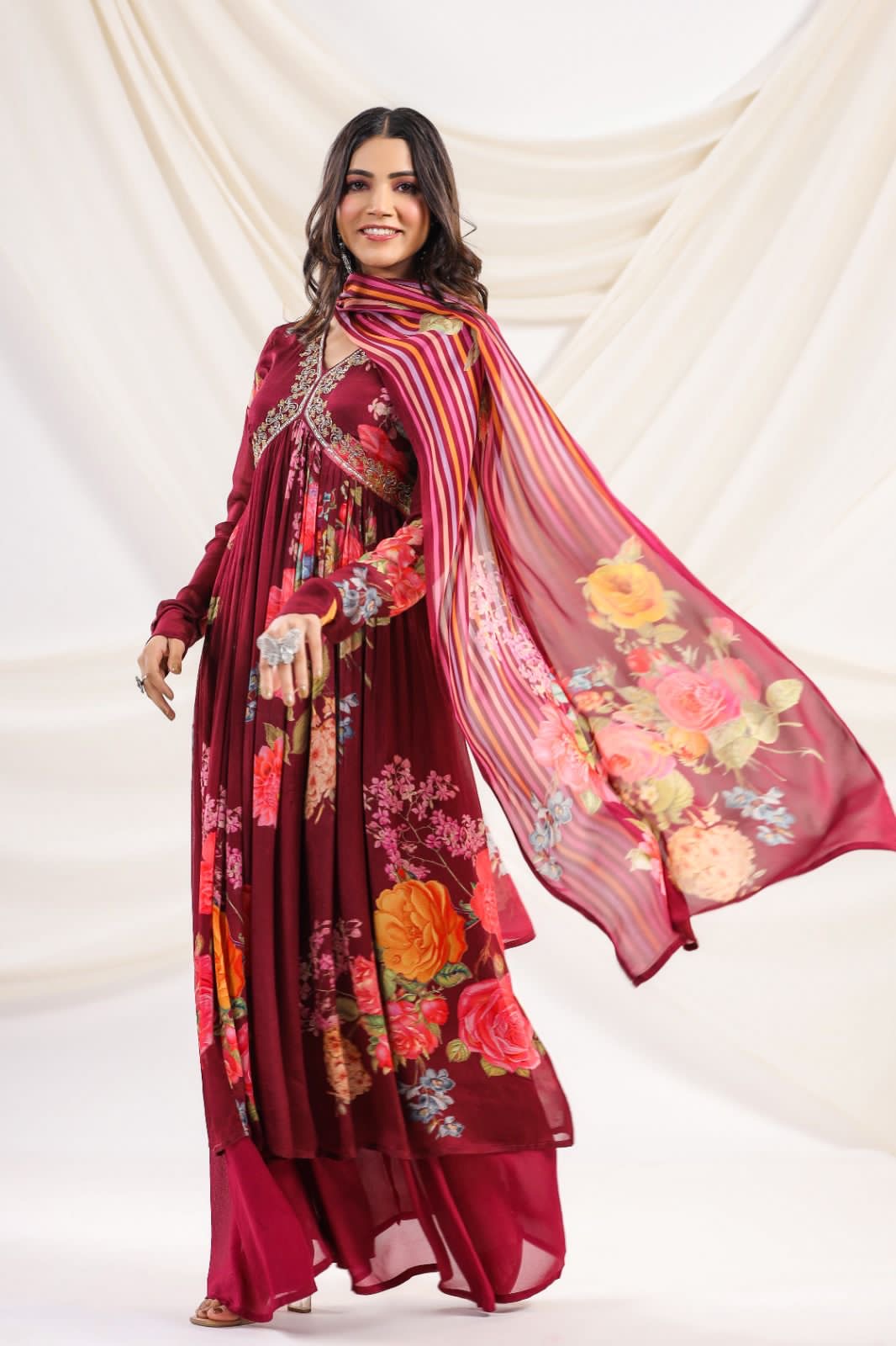 Alia Neck Chinon suit