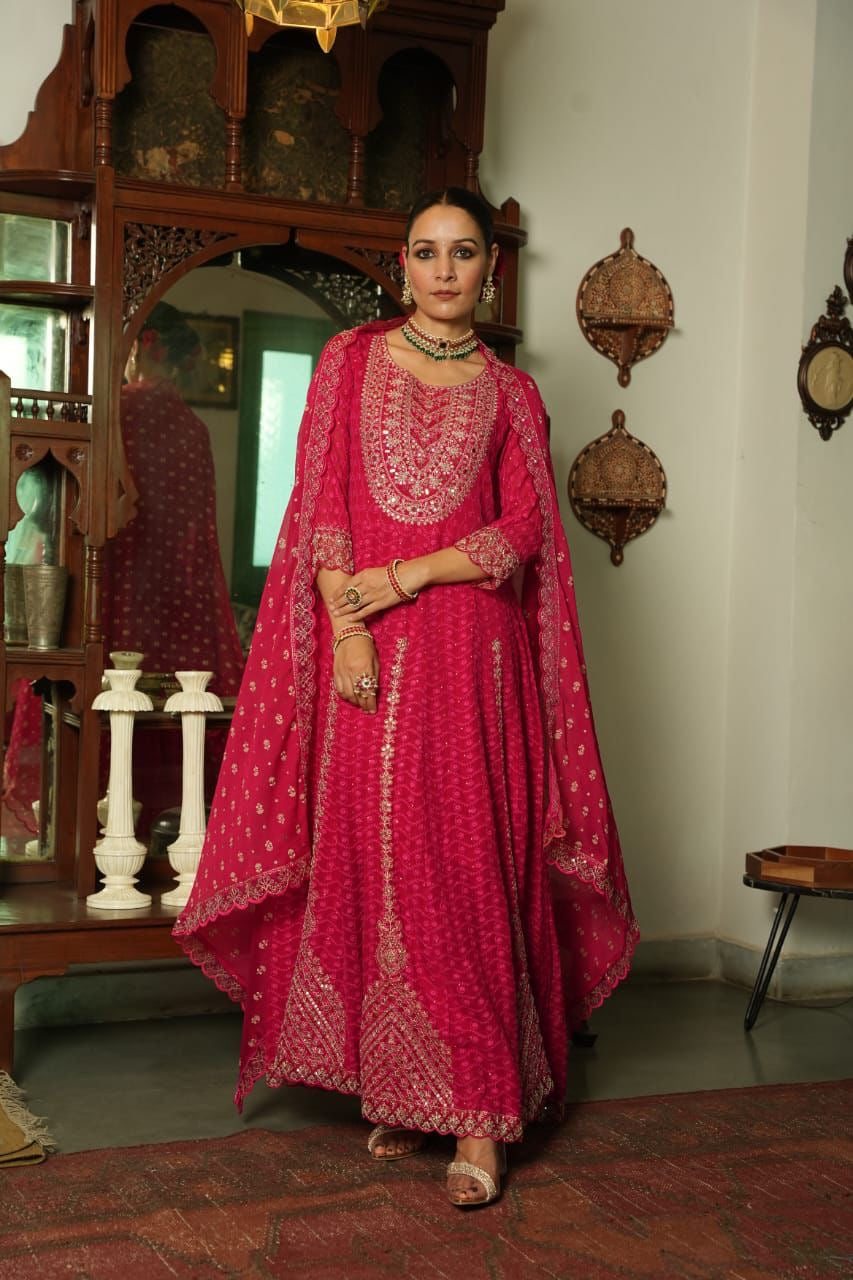 Schifli Anarkali Suit