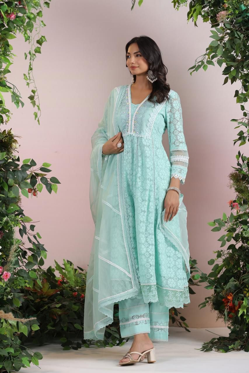 Schifli Anarkali suit