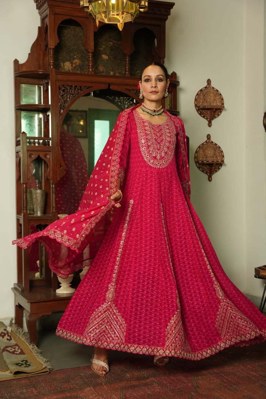 Schifli Anarkali Suit