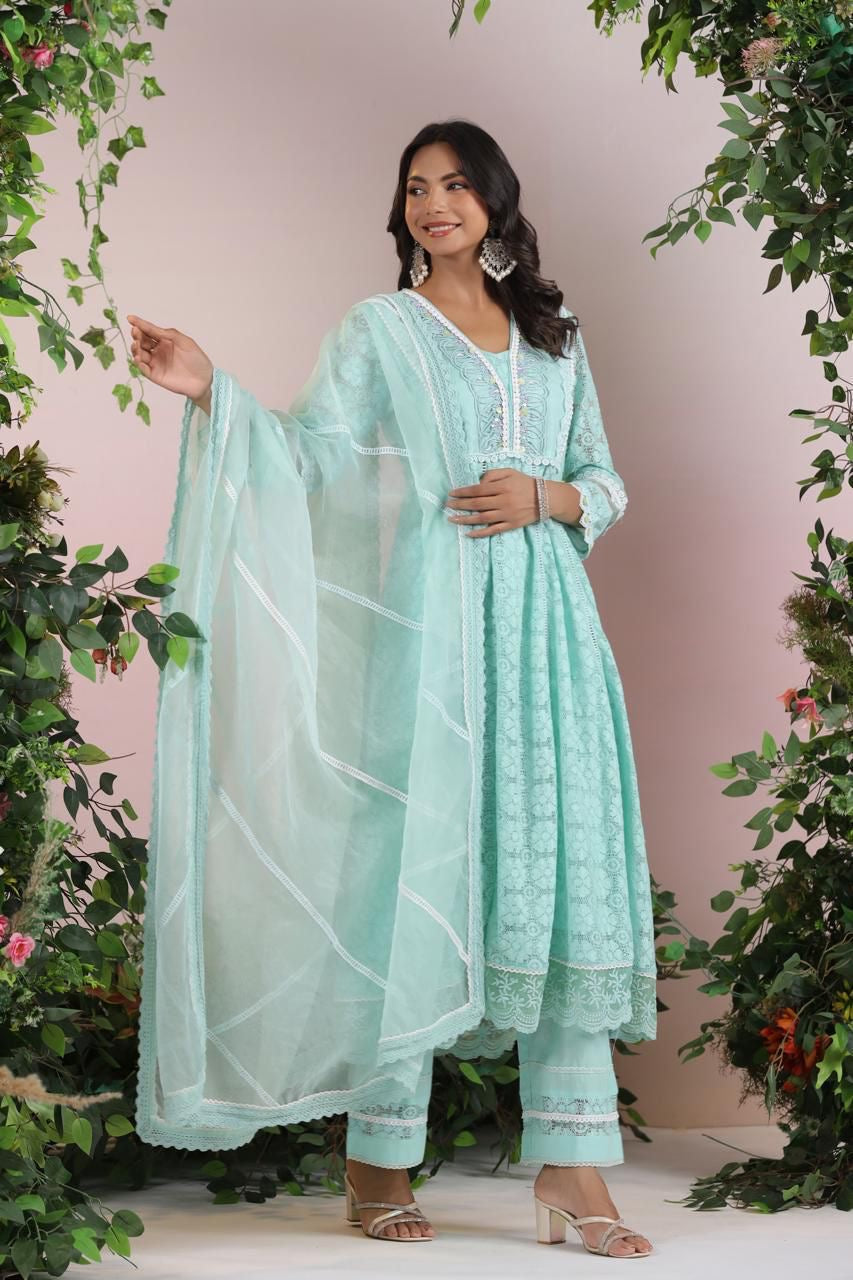 Schifli Anarkali suit