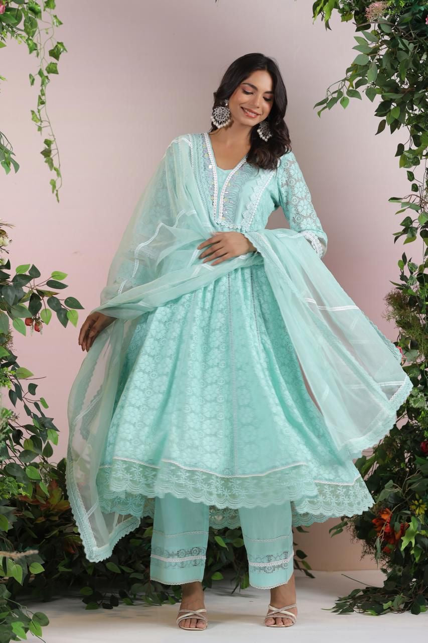 Schifli Anarkali suit