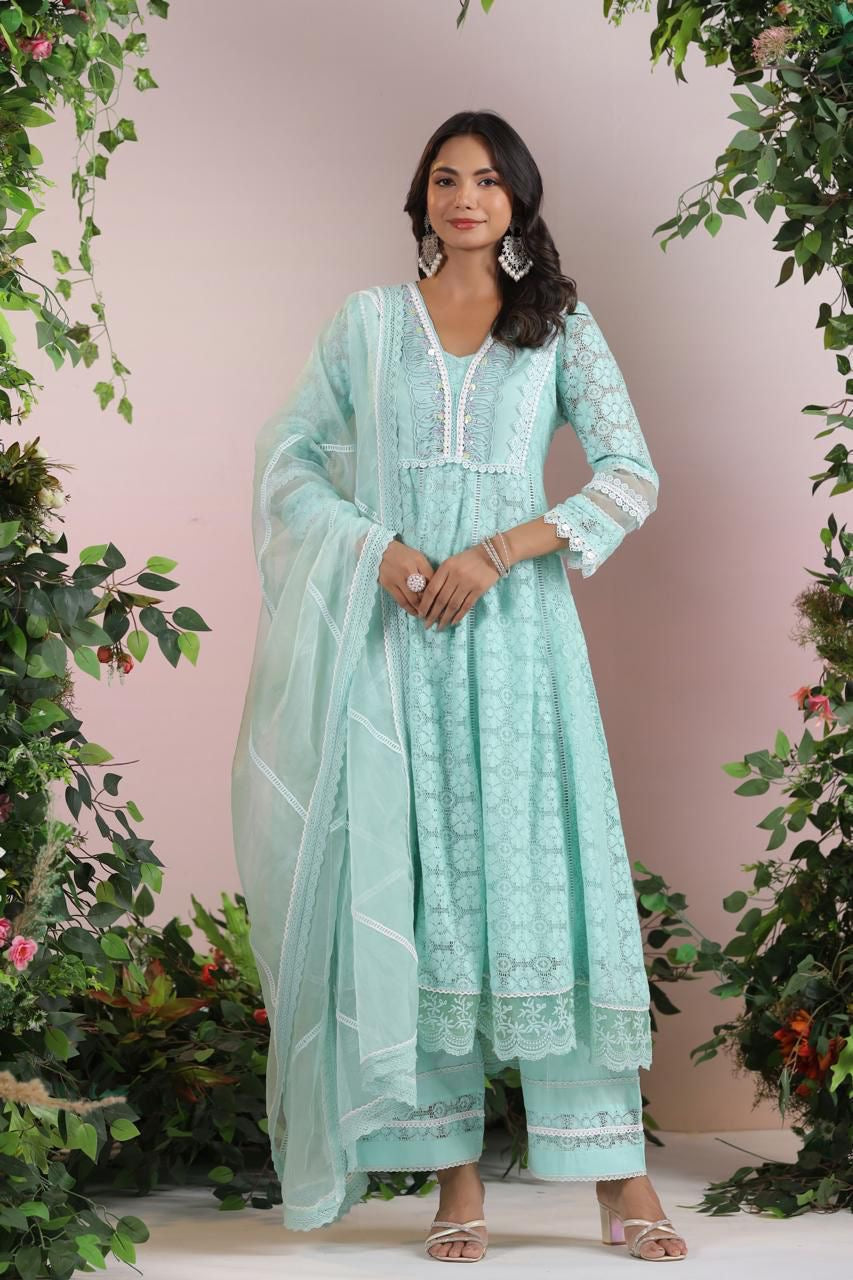 Schifli Anarkali suit