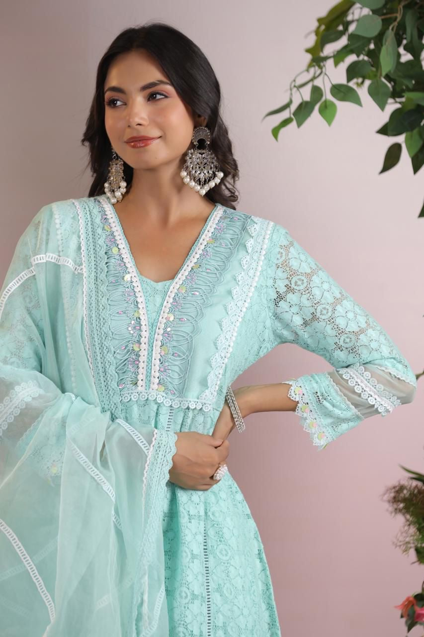 Schifli Anarkali suit