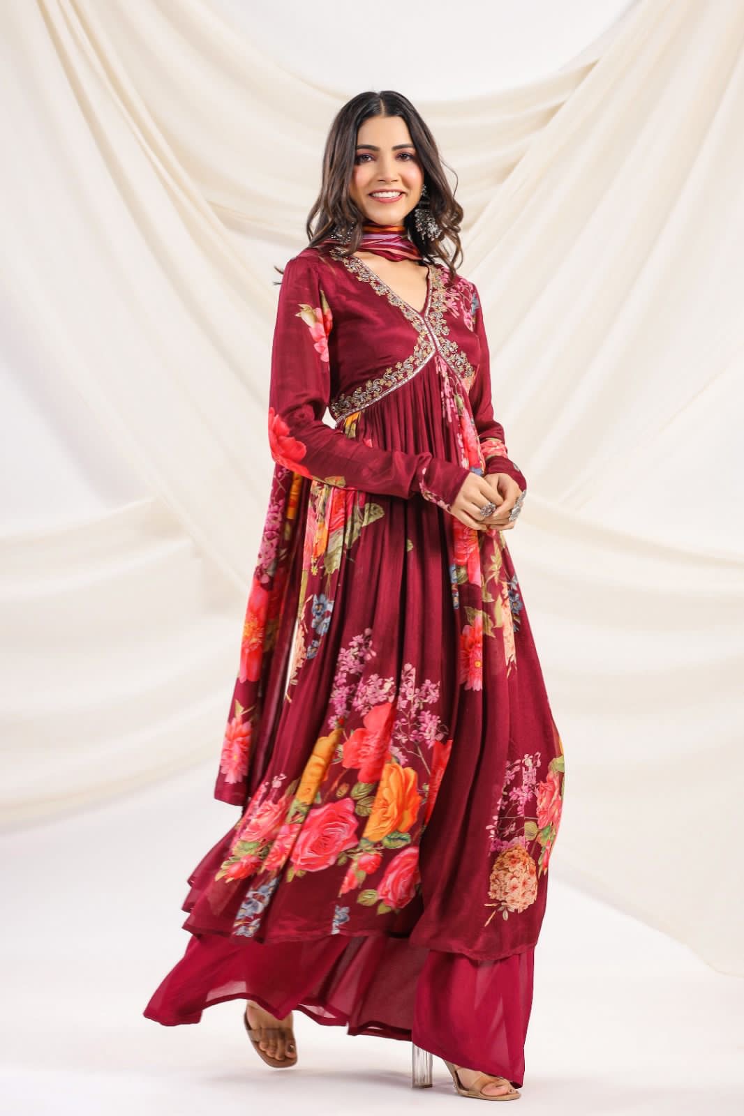 Alia Neck Chinon suit